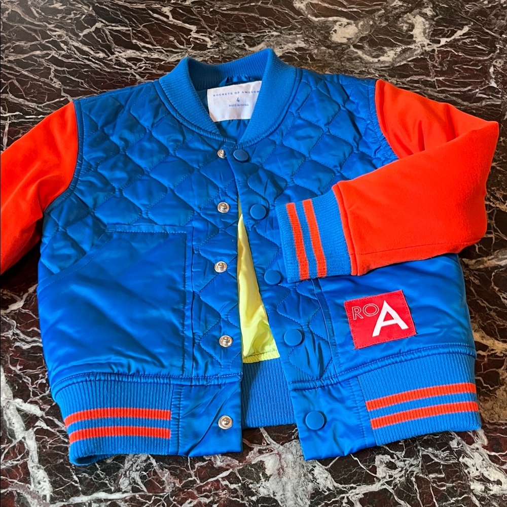 ROA Kids Blue and Orange Puffer Jacket